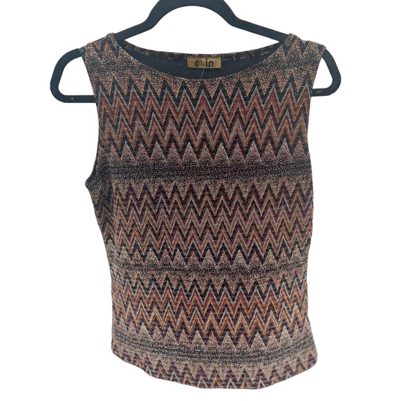 1990s Vintage Zig Zag Geometric Slinky Top - Picture 2 of 3